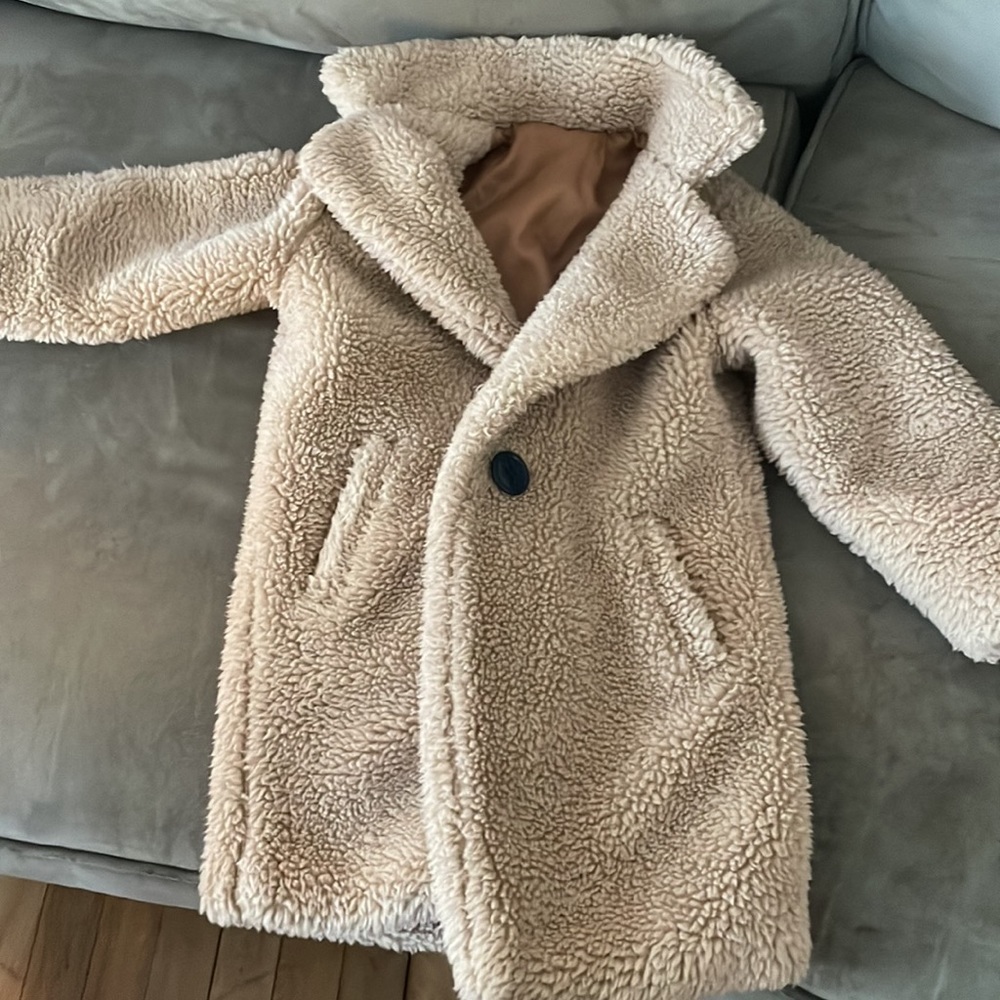 Teddy girls tan size 5 coat